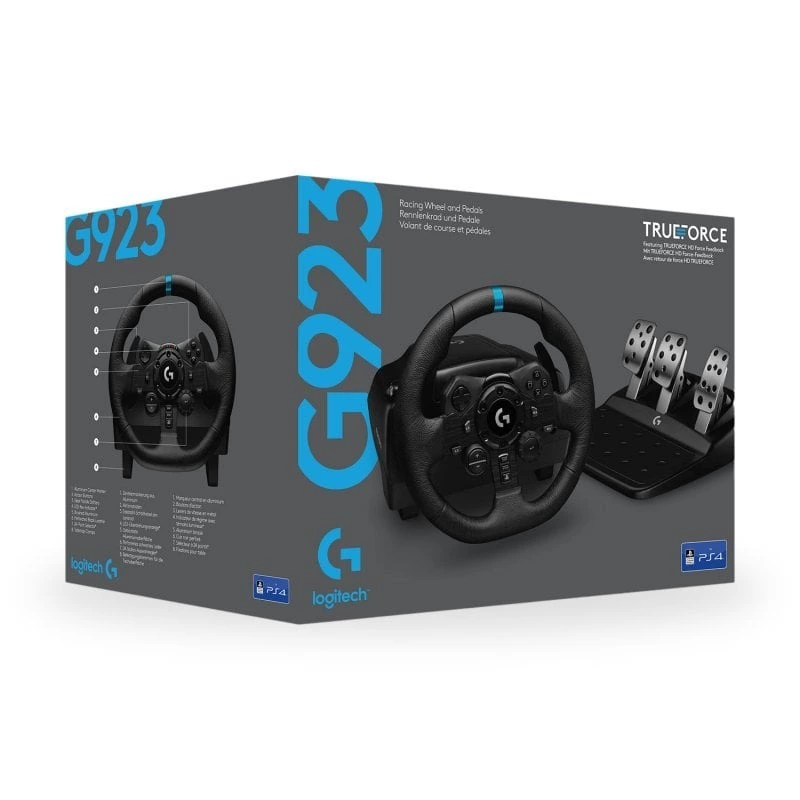 Logitech Pack G923 Volante y Pedales para PS4/PS5/PC + Driving Force Shifter