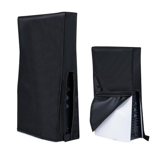 Tolesum Protectora Funda para PS5 Slim, Resistente A Rayones Y Resistente Al Agua, Solo para PS5 Slim Digital Edition Y Consolas De Discos - No para Ps5/Pro - Vertical - Negro