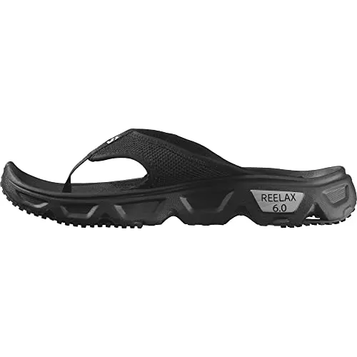 Salomon Reelax Break 6.0 Sandalias Hombre Verano con Entresuela y Plantilla EVA, Ligeras, Cómodas, Suaves y sin Custuras, Confort pies, Black, 42 2/3