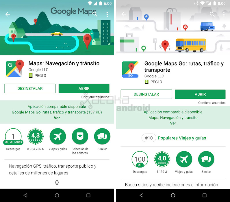 Así es como Google Play te informa si existe una versión ultraligera de ...