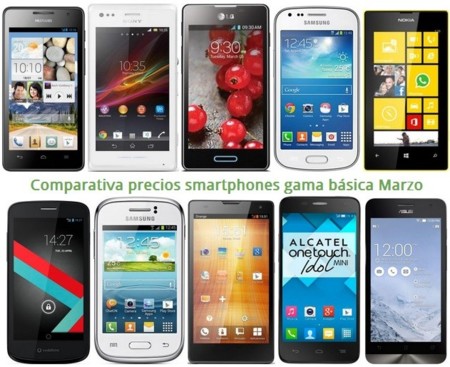 Móviles gratis y comparativa de precios con otros smartphones básicos como Lumia 520, Xperia M, Huawei G526 o LG L7 II en Marzo