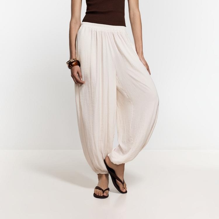 Pantalón bombacho satinado

