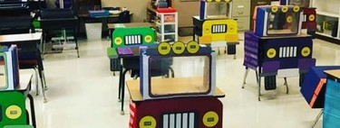 Una profesora decora los pupitres de sus alumnos como camiones, para ayudarles a sentirse mejor ante la vuelta al cole