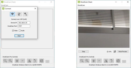 Droidcam Wifi Connect