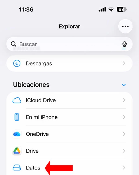 Archivos detecta el disco como almacenamiento masivo. Puede grabar en él mientras el formato no sea NTFS