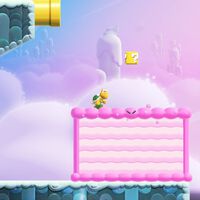 Sobre plataformas esponjosas al 100% en Super Mario Bros. Wonder