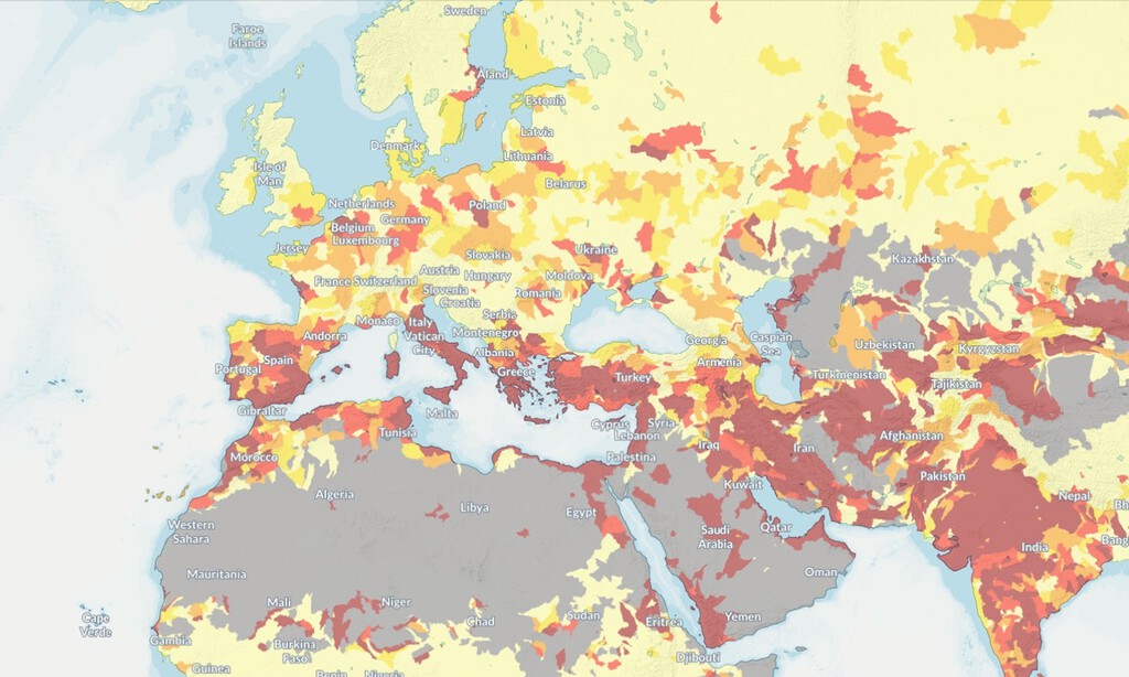 Las regiones del mundo más amenazadas por la sequía, recogidas en un estupendo mapa interactivo 