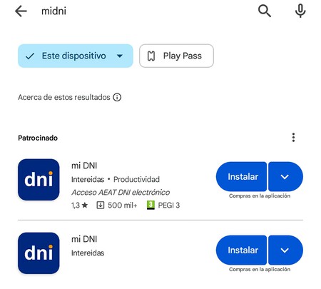 No solo aparece primera al buscar por «midni», también se promociona para dicha búsqueda
