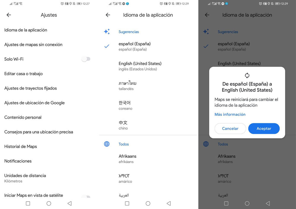 En Google Maps para Android ya puedes cambiar el idioma de la app sin ...