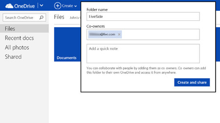 Primeras capturas de OneDrive dejan ver la nueva función de carpetas con copropietarios