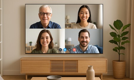 videollamada en un televisor