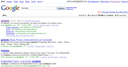 Nueva página de búsqueda para Google