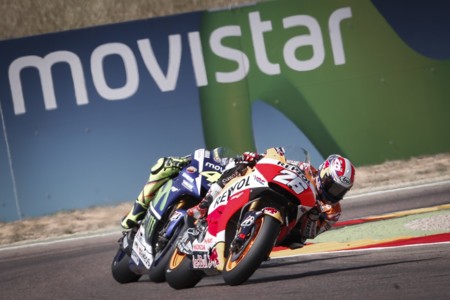 Dani Pedrosa Y Valentino Rossi Aragon 2015