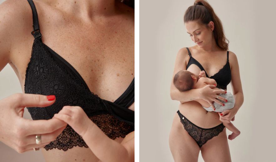 Sujetador de lactancia sin aro en tejido de encaje