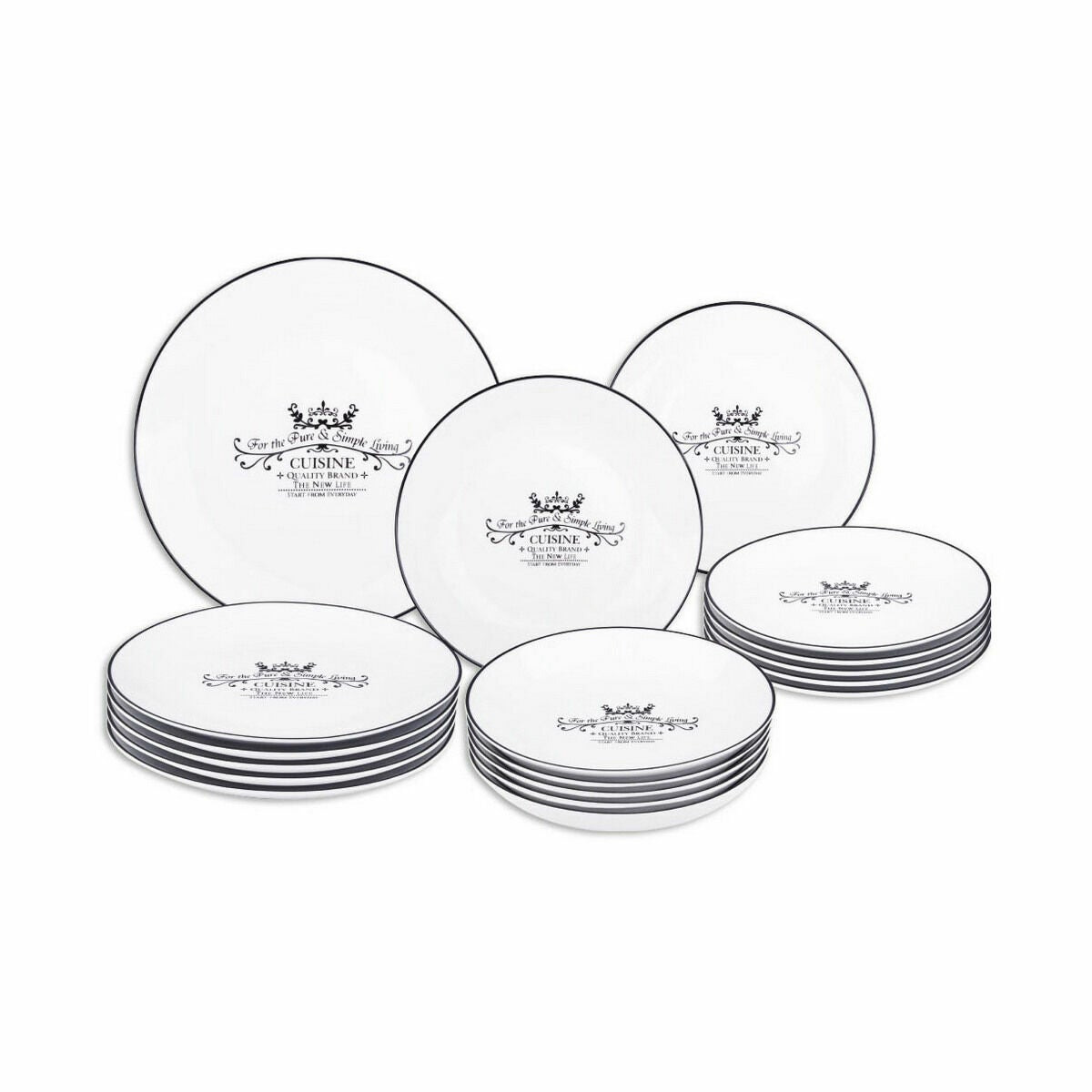Juego de Vajilla Redondo de Porcelana SANTA CLARA Cousine 18pz