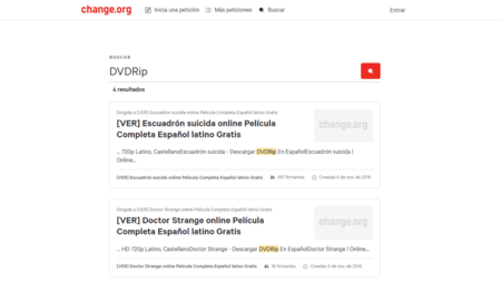 Así es como Change.org está siendo utilizado para compartir series y películas ripeadas