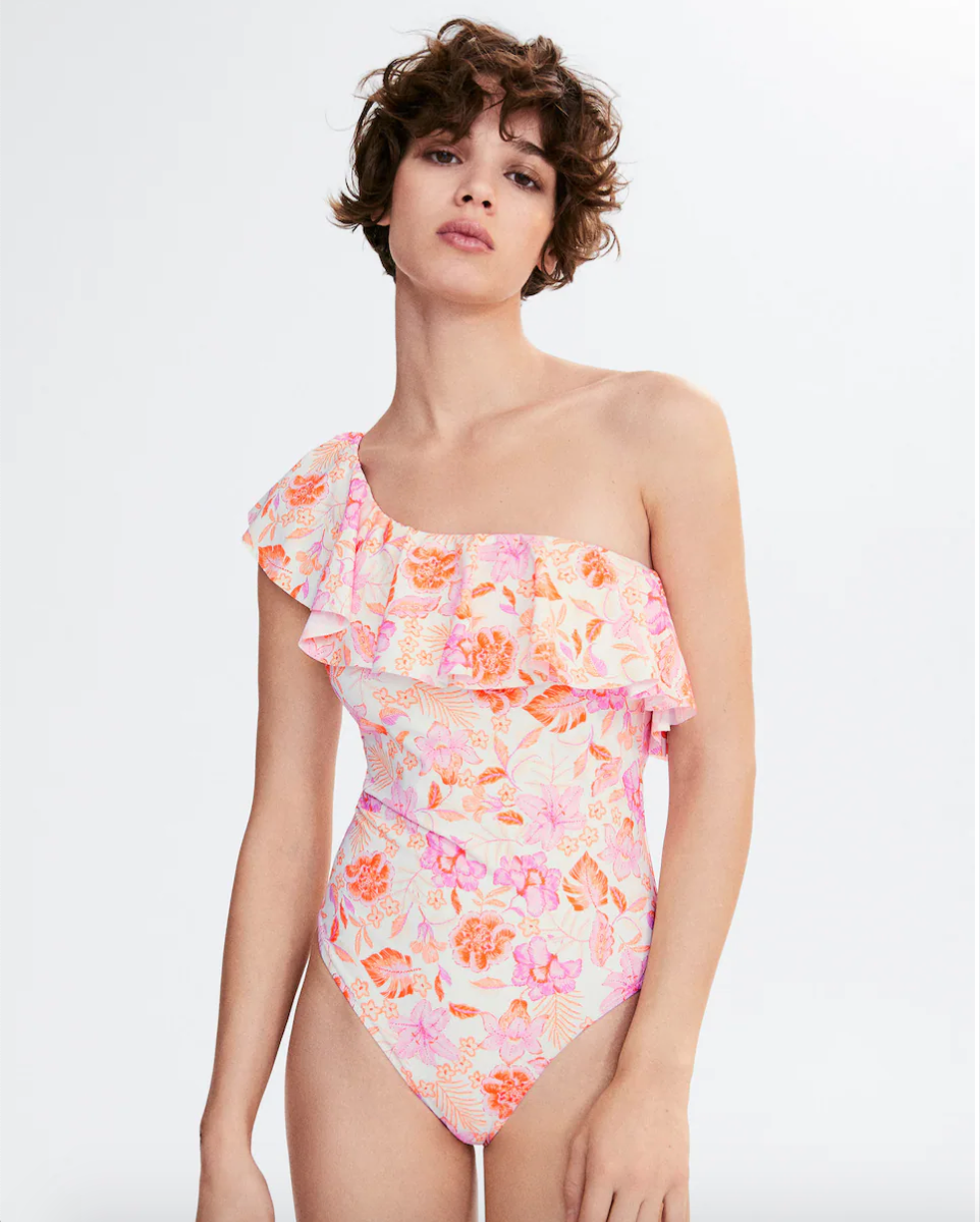 Bañador asimétrico de flors