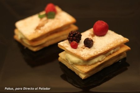 Receta navideña de milhojas de crema de queso y manzana