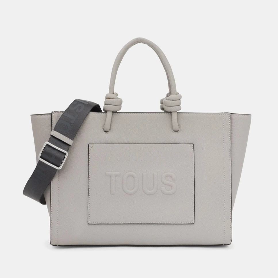 Tous
Shopper mediano en gris con cremallera y asa corta