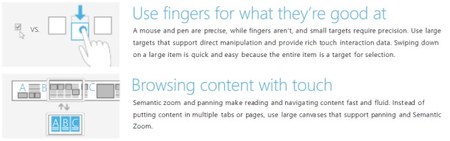 Windows 8 touch guidance