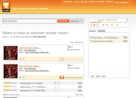 Mufin, motor de recomendaciones musicales, entra en fase beta pública