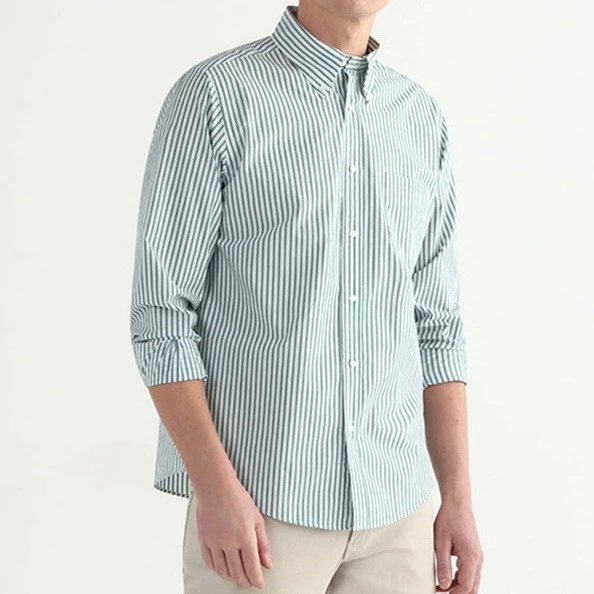 Brooks Brothers Camisa Non Iron de hombre slim de rayas verde