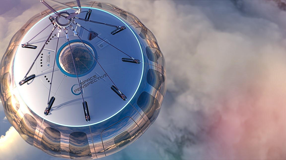 Neptuno | Globo de alto rendimiento Space Perspective está trabajando con la firma consultora de diseño industrial Priestmangoode para diseñar “Neptuno”, un globo de alto rendimiento y una cápsula presurizada que por el módico precio de $125,000 dólares por boleto, serán capaces de llevar pasajeros al borde del espacio.