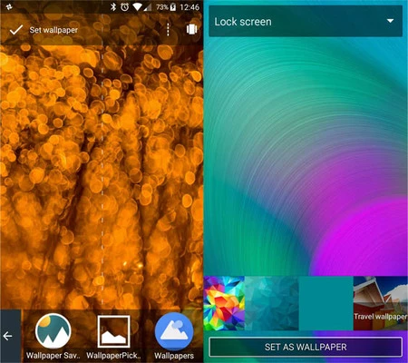 ロック画面の背景セレクターでは他のアプリケーションを使用できません