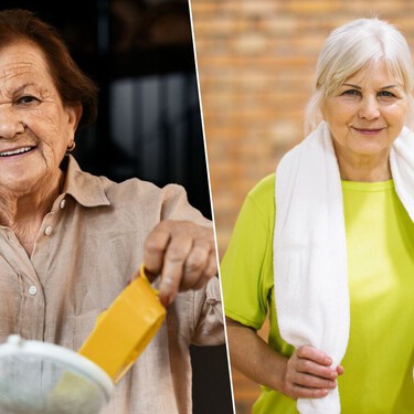 Cecilia Gómez, a sus 93 años se siente tan bien que además de las pesas, "puedo jugar al fútbol, al baloncesto o lo que sea"