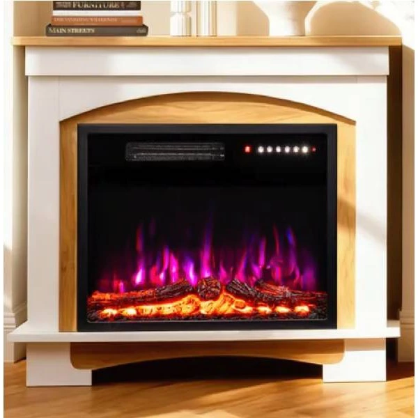 HOMAVO 23" Chimenea Eléctrica con Mueble Blanco