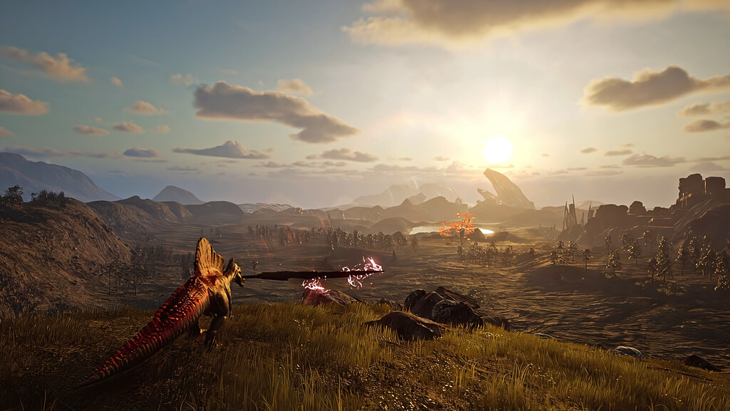 Imagen promocional de Dinoblade con dinosaurios combatientes