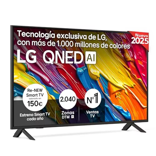 LG 50QNED84A6C - TV 50", QNED 4K, Smart TV, WebOS 25, Super Upscaling, Dolby Vision y Atmos, Alexa/Google Assistant, Negro