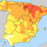 El triángulo del calor extraordinario en España: entre Zaragoza, Navarra y Álava se han registrado temperaturas de 4ºC por encima de la media este verano 