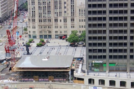 Así luce la nueva App Store de Chicago, con un MacBook gigante en el techo