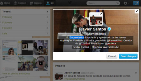 Twitter mejora el editor de perfil añadiendo drag&drop