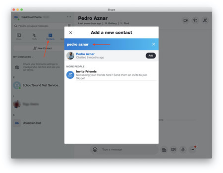 Anadir Contacto Skype Mac 1
