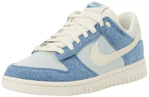 NIKE Wmns Dunk Low Smokey Blue/Pale Ivory-Denim TURQ-Ochre 37.5 EU