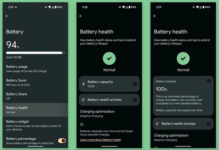 Salud Bateria Android 16 2