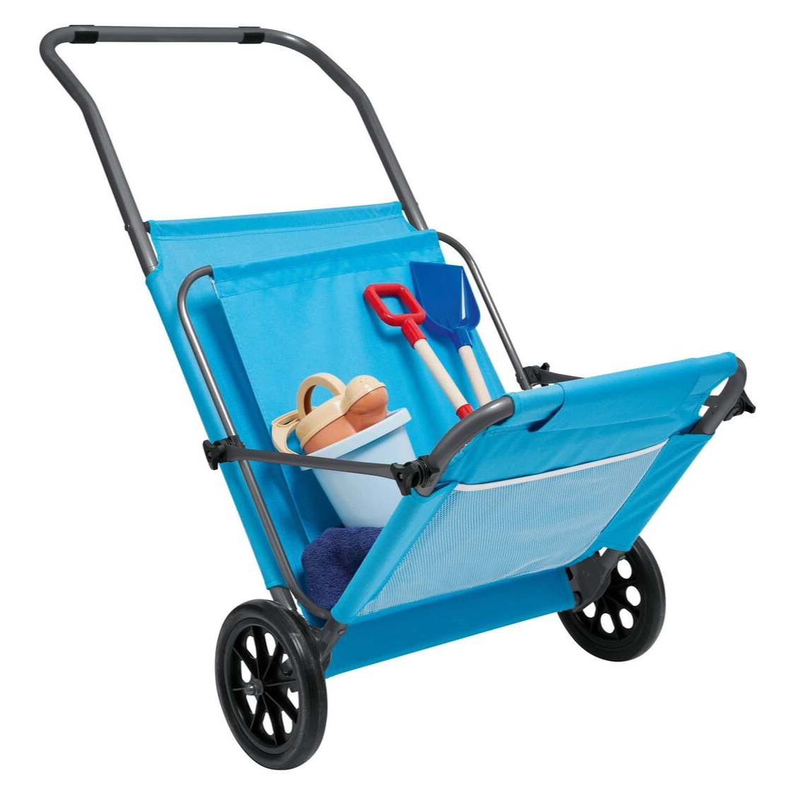 Tumbona de playa y carrito de transporte