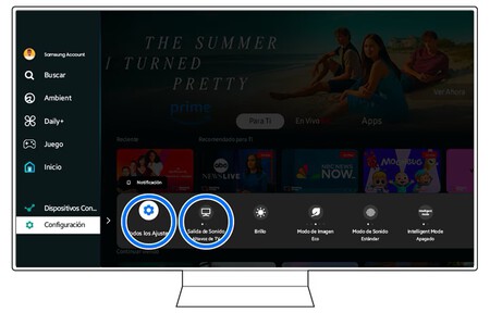 Ajustes de salida de audio televisor Samsung