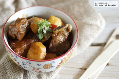 Costilla de cerdo agridulce con melocotones. Receta