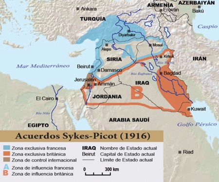 Primera Guerra Mundial Sykes Picot Reinounido Francia