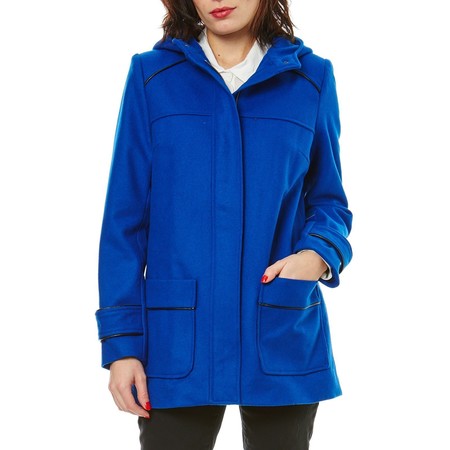 El abrigo de lana mezclada Naf Naf en color zafiro está rebajado a 31,50 euros en la semana de las ofertas de eBay