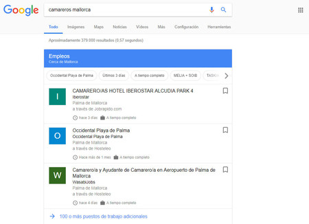 Tu búsqueda de trabajo ahora desde Google, el buscador muestra ofertas de empleo