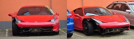 Ferrari 458 Italia accidentado