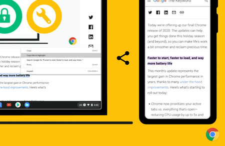 Cómo compartir un enlace con tu texto resaltado en Google Chrome para Android