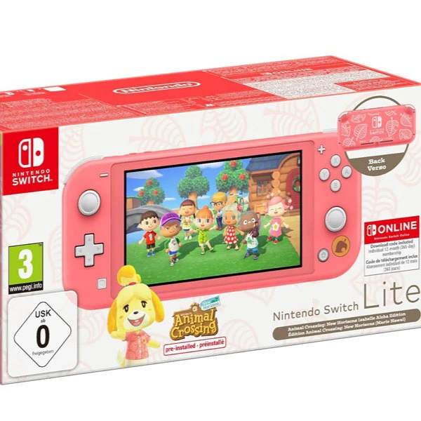 Nintendo Switch Lite - Consola Coral + Animal Crossing + 12 meses NSO