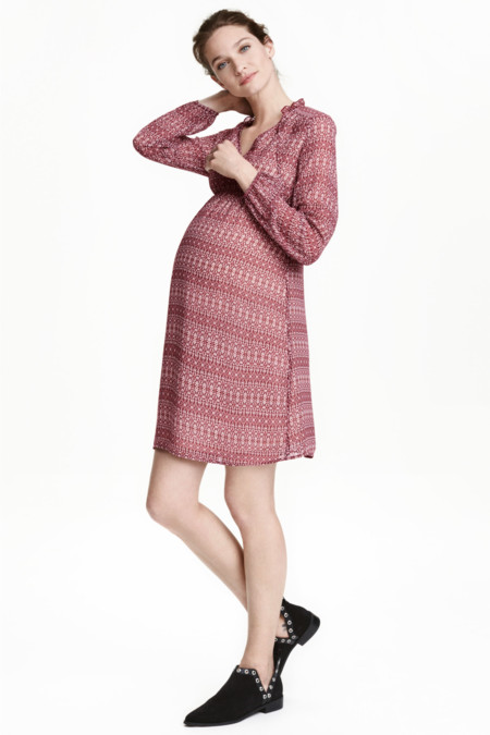 Otono 2016 Vestido Premama Granate