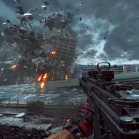 Sí, eso es un tsunami enorme. Battlefield tuvo catástrofes climatológicas y casi acabaron con la saga, pero este shooter gratis las muestra con orgullo 