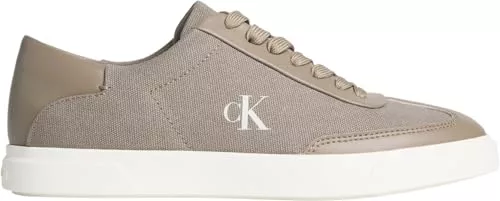 Calvin Klein Canvas Sneaker Mujer Low Pro de Lona de algodón, Marrón (Desert Taupe/Marshmallow), 38